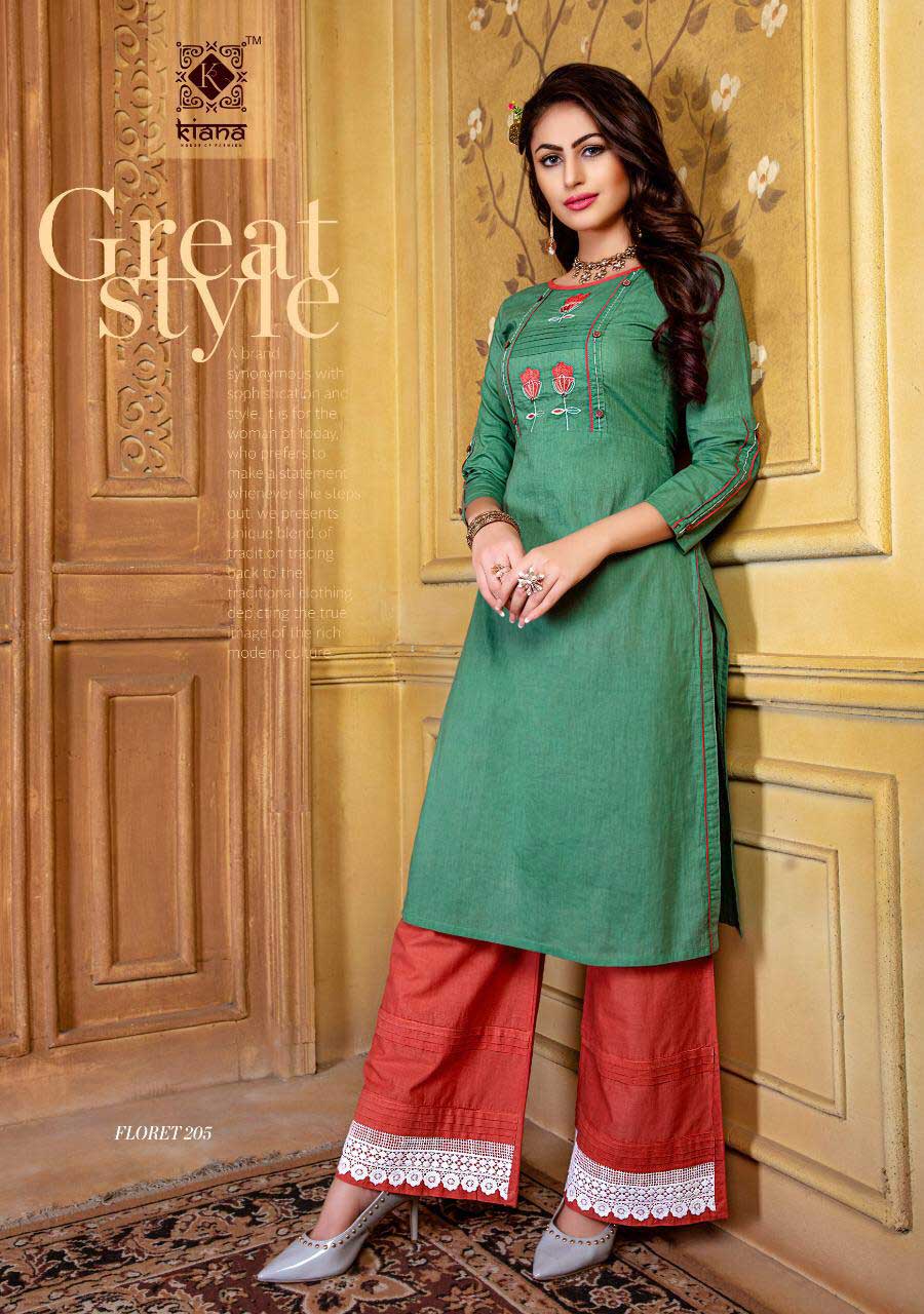 Floret Vol-2 Kiana Palazzo Embroidery Kurti Manufacturer Floret Vol-2 Kiana Palazzo Embroidery Kurti Manufacturer